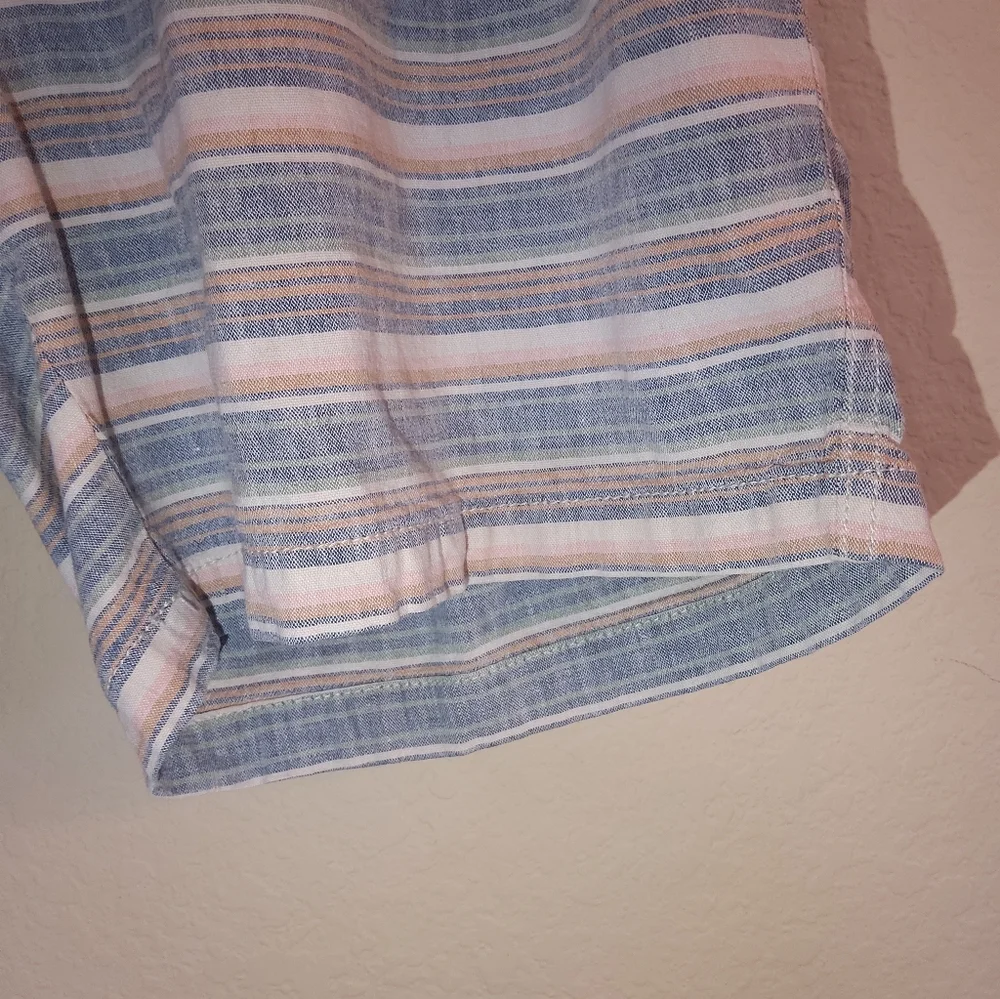Old Navy Linen Blend Shorts Mens XL Blue Pink White Pastel Coastal Relaxed‎ Fit